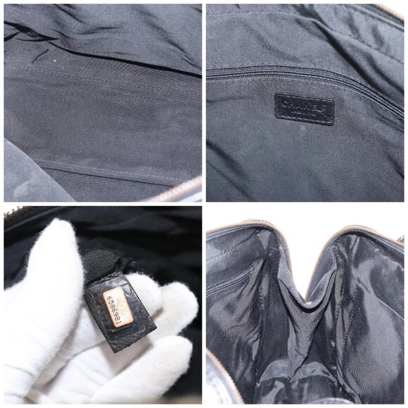 CHANEL Wild stitch Hand Bag Lamb Skin Black CC Auth BA8410 - Picture 15 of 16